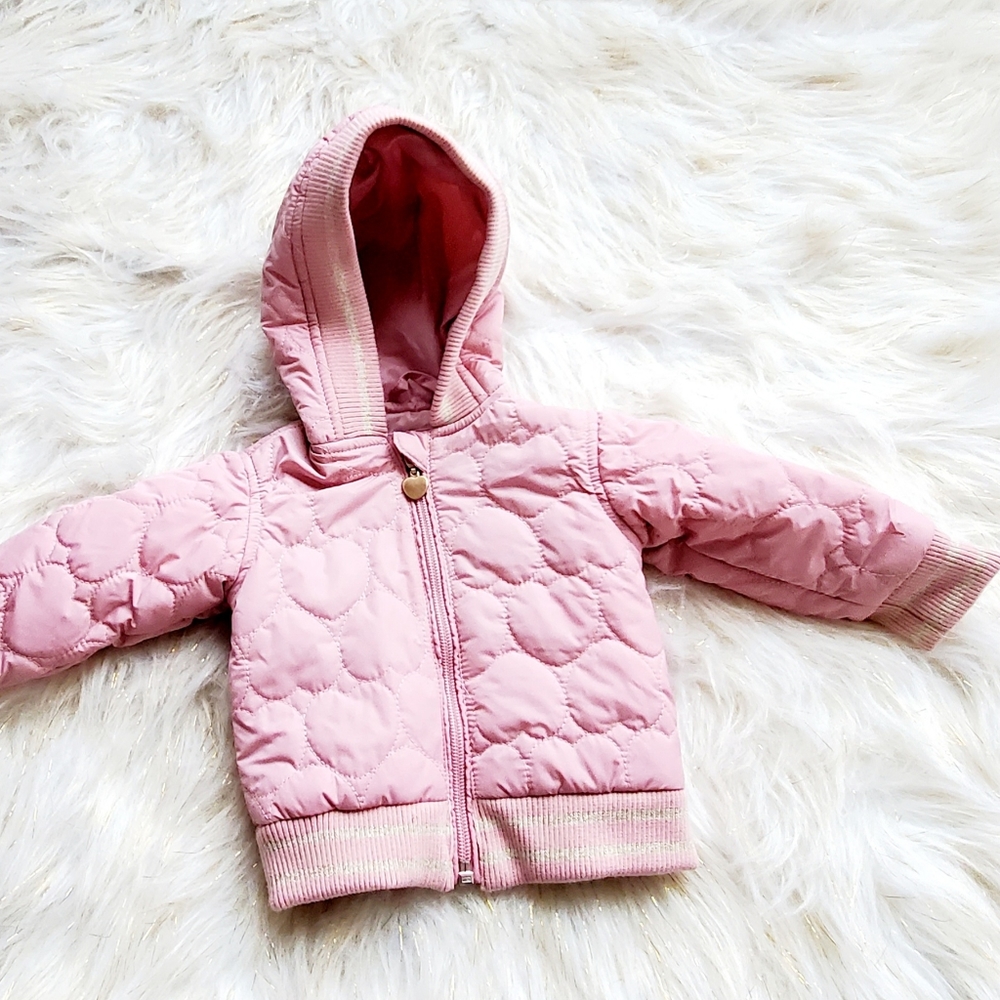 Me Jane Mini baby pink and gold puffer jacket